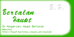 bertalan haupt business card